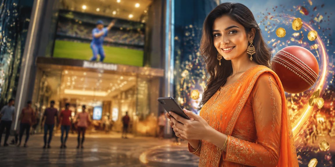 Night street market scene with cricket betting screens and lively crowd